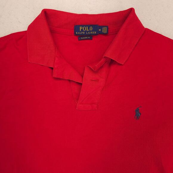 Polo Ralph Lauren Classic Fit Collared Short Sleeve Polo Shirt Mens M Red - Picture 1 of 9